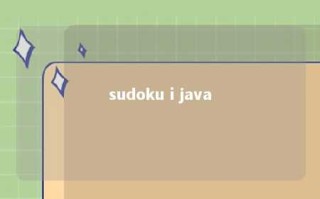 sudoku i java 