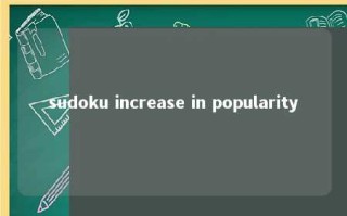 sudoku increase in popularity 