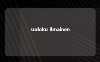 sudoku ilmainen 
