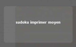 sudoku imprimer moyen 