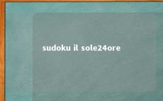 sudoku il sole24ore 