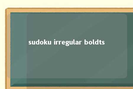 sudoku irregular boldts -第1张图片-FreeGameStops.com - Your #1 Destination for Free Online Games & Mini Games